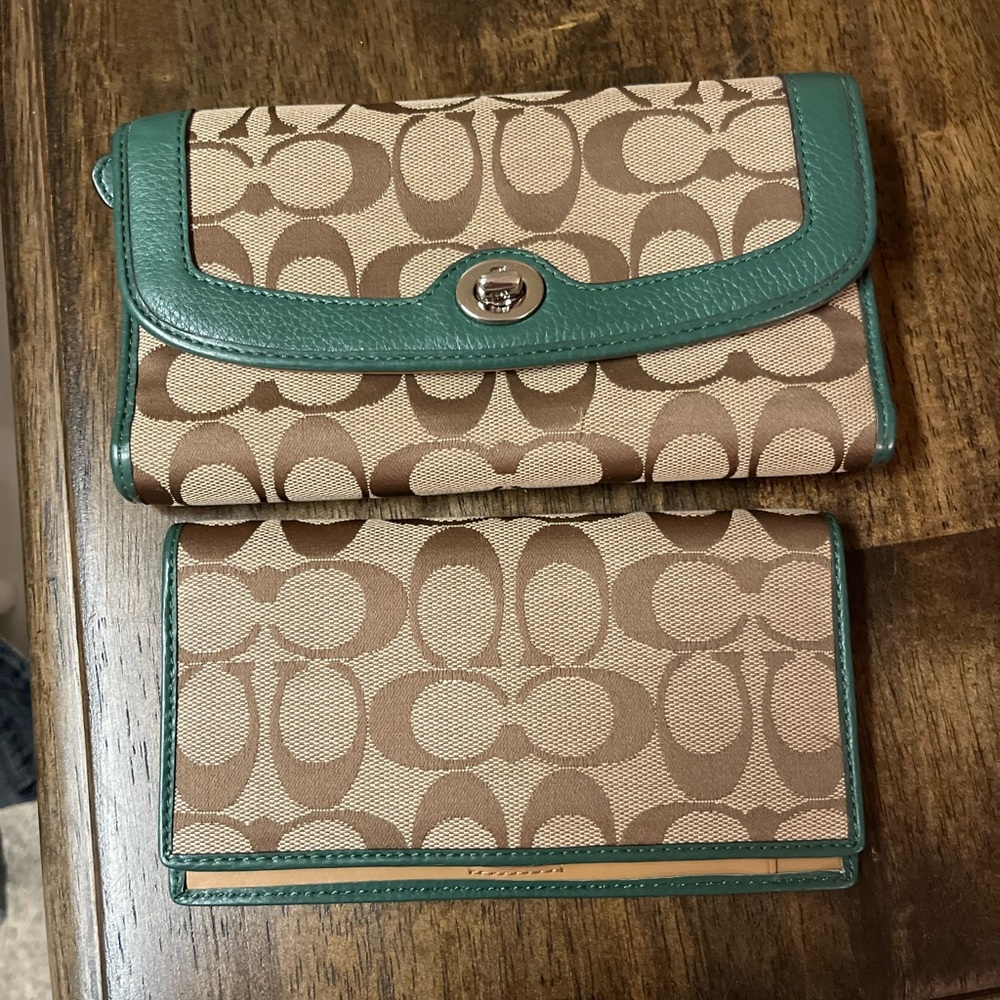 Coach purse, wallet and checkbook cover